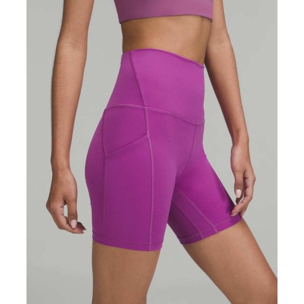 Lululemon Align High-Rise Shorts Womens 4 Pockets 8" Purple Yoga Gym Training